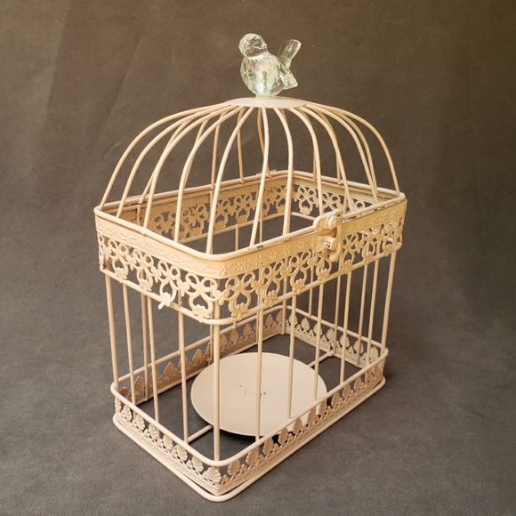 Vintage Bird Cage Candle Holder Boho Shabby Chic
